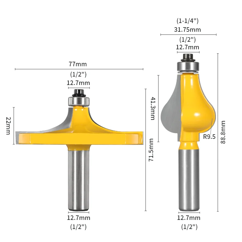 PTA 2PCS Armrest Mill Handrail Router Bits Set Carbide Cutters Woodworking Milling Cutter For Wood Bit Face Mill