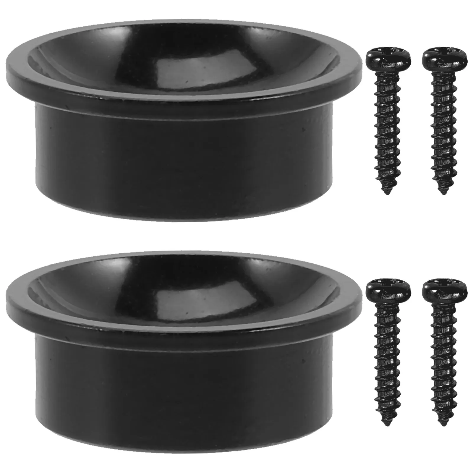 2Sets Professional Guitar Jack Plates Electric Guitar Metal Socket Plates Replacement Parts Smooth Surface Noise Reduction