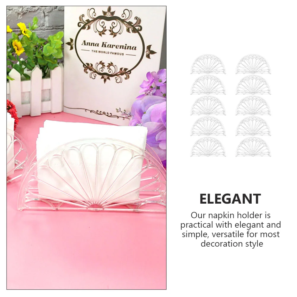 10 Pcs Acrylic Napkin Rack Paper Holder Dining Room Table Clear Stand Plastic with Holders for Home
