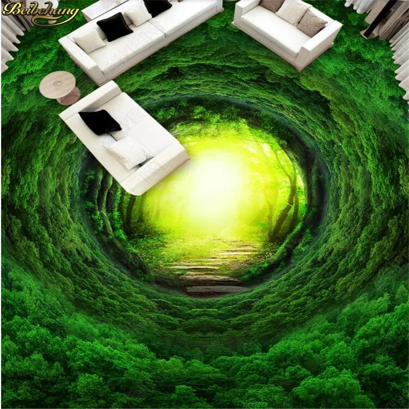 beibehang Magical Fantasy Forest Trail vinyl flooring bedroom wall paper roll photo waterproof floor sticker wallpaper for walls