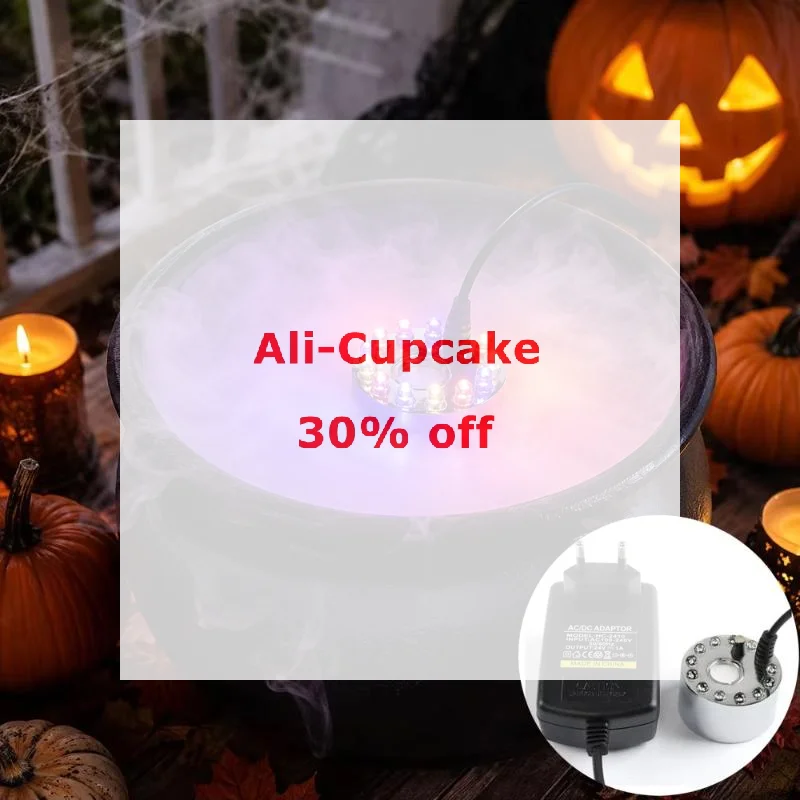 Halloween Smoke Fog Machine,Mini LED Pumpkin Light,Fogger Water Fountain Pond Fog Machine,Halloween Outdoor Decoration