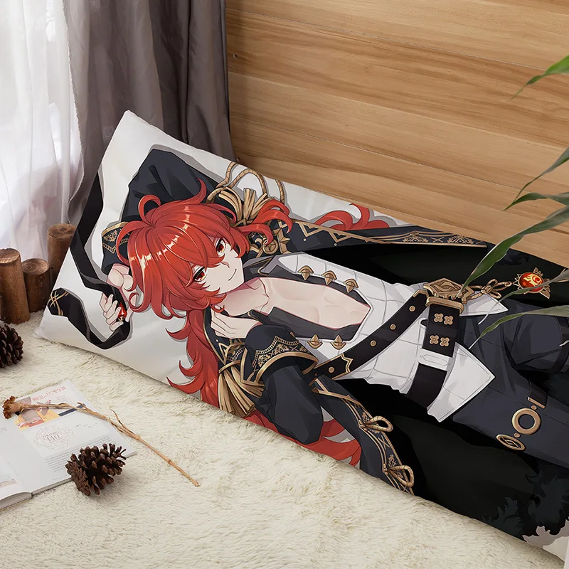 Anime Game Dakimakura Genshin Impact Diluc Hugging Body Pillow Cover Otaku Pillowcase Girlfriend Gift Waifu Pilowcase No filler