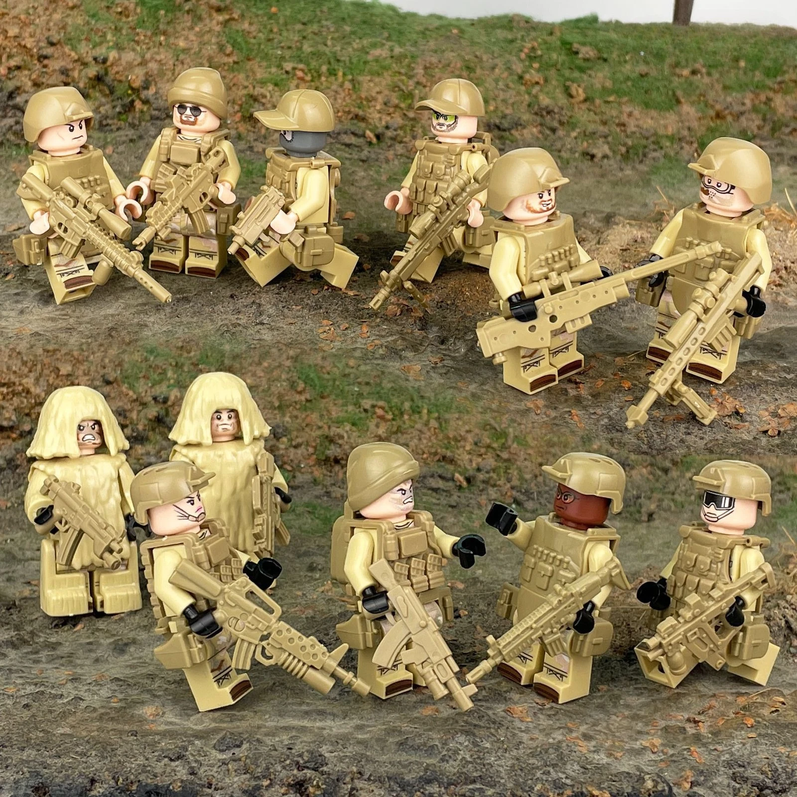 Militär Gegen Terrorismus Polizei Kraft Set DIY Action Puppe Pistole Zubehör Bausteine Kinder Militär Fans Spiel