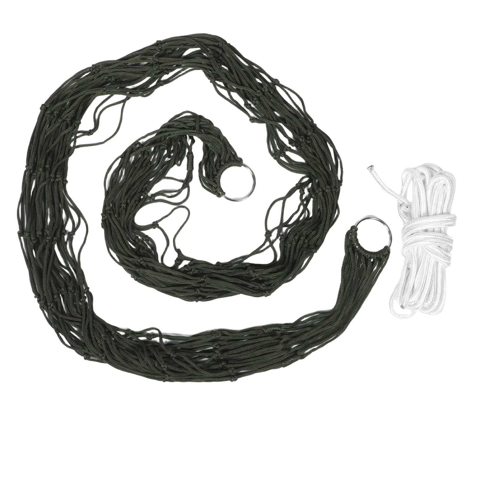 Portable Nylon Rope Outdoor Hammock Net Camping Hiking Backyard Tree Straps Family Swing Bed Net Hammock