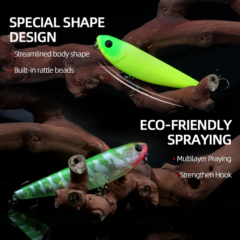 ماجيك وركس الصيد إغراء كيت 5 قطعة/صندوق قلم رصاص السحر توبواتر 90 مللي متر 11.8 جرام المياه العذبة Wobblers المشي الكلب العائمة الطعم الاصطناعي