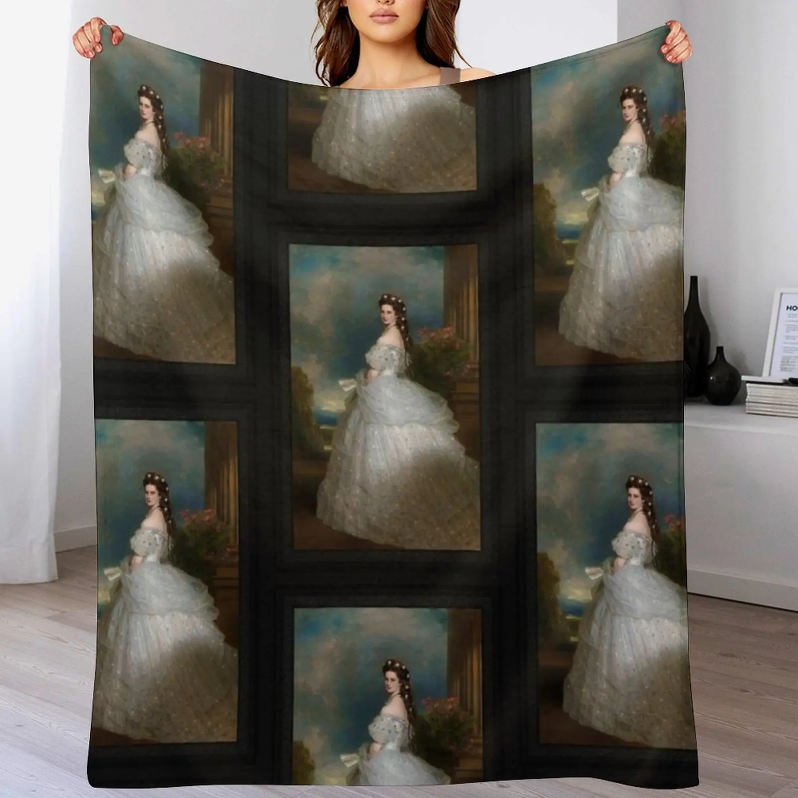 Portrait Of Empress Elisabeth of Austria by Franz Xaver Winterhalter Throw Blanket Loose Multi-Purpose For Sofa Thin Blankets