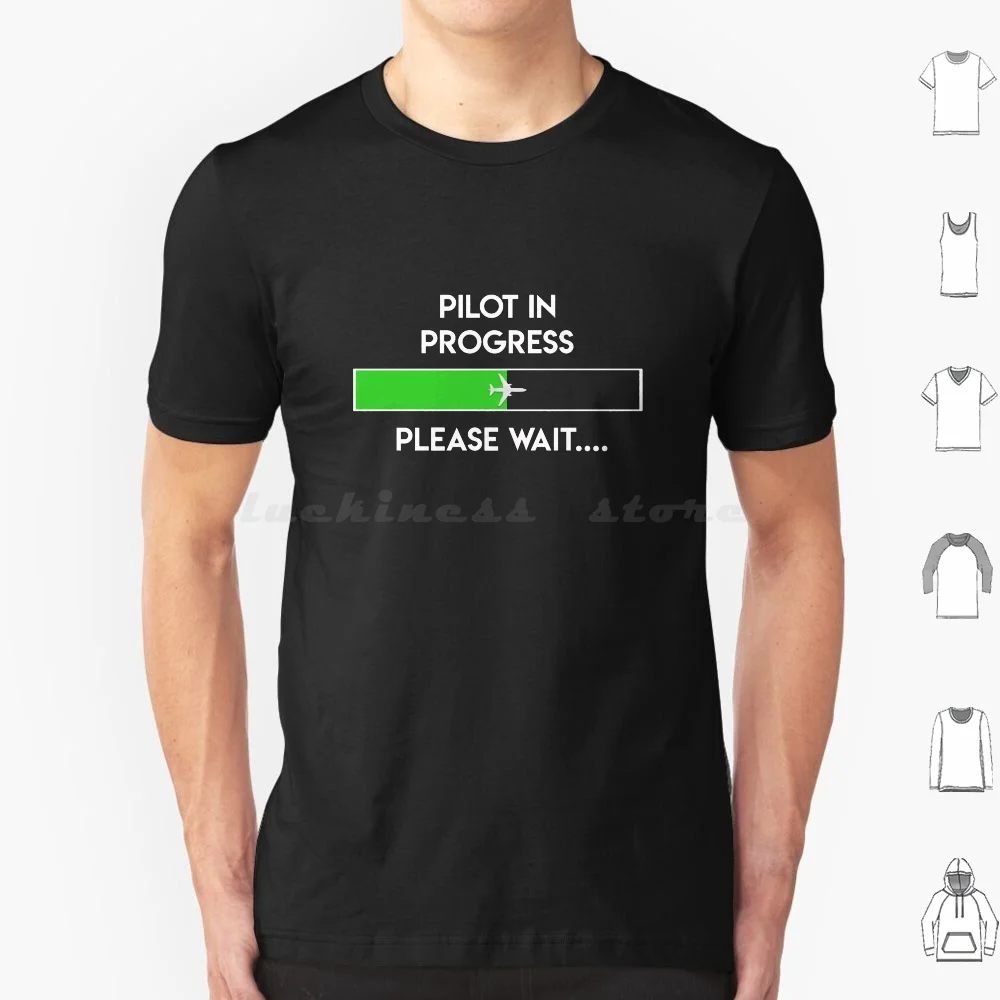 Camiseta de piloto en progreso, 100% algodón, gran tamaño, Capitán de Aviación, avión volador, Airbus, Boeing, cabina de avión, Cessna