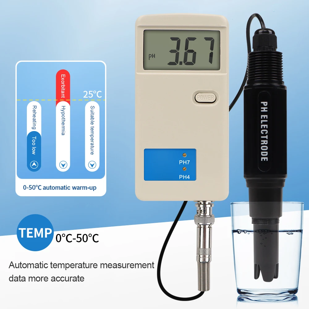 PH-012 Digital Precision PH Meter Backlight Display Water Quality Tester Portable Acidity Meter for Laboratory Drinking Water