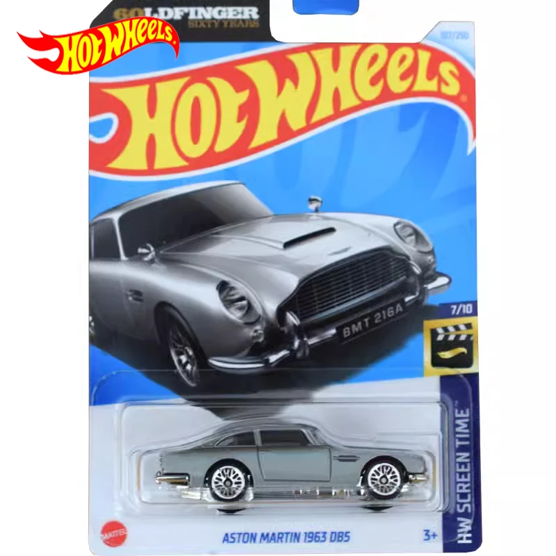 2024E Original Hot Wheels Car Aston Martin 1963 D85 Toys for Boy 1/64 Diecast Voiture 60 Years Ldfinger Collection Birthday Gift