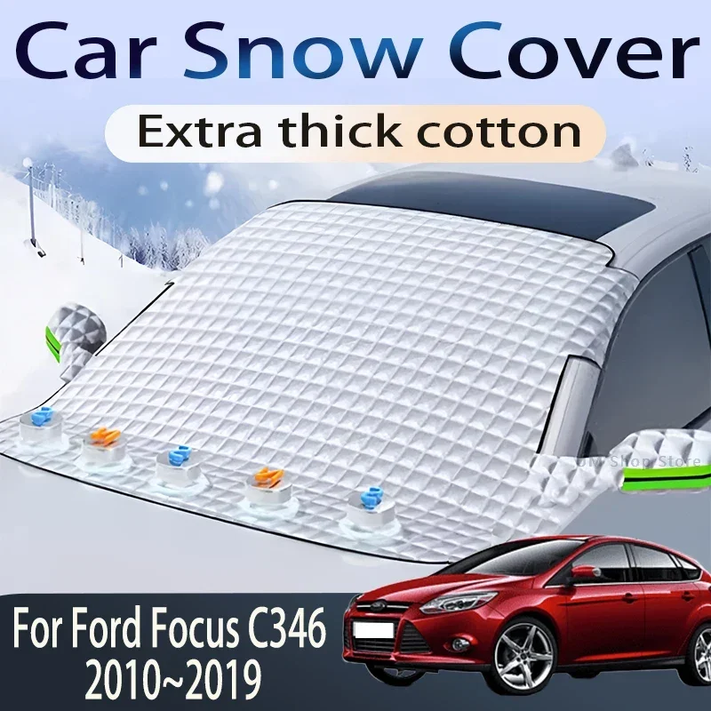 Car Cover For Ford Focus C346 2010~2019 Front Windshield Snow Ice Shield Protector Window Shade Cover Auto Exterior Accessories