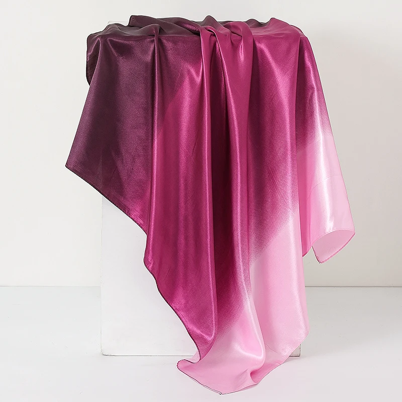 Pañuelos de moda para la cabeza para mujer, chales y bufandas de seda satinada, pañuelos para el cuello, pañuelo cuadrado de 90x90cm, hiyab, bandana para damas