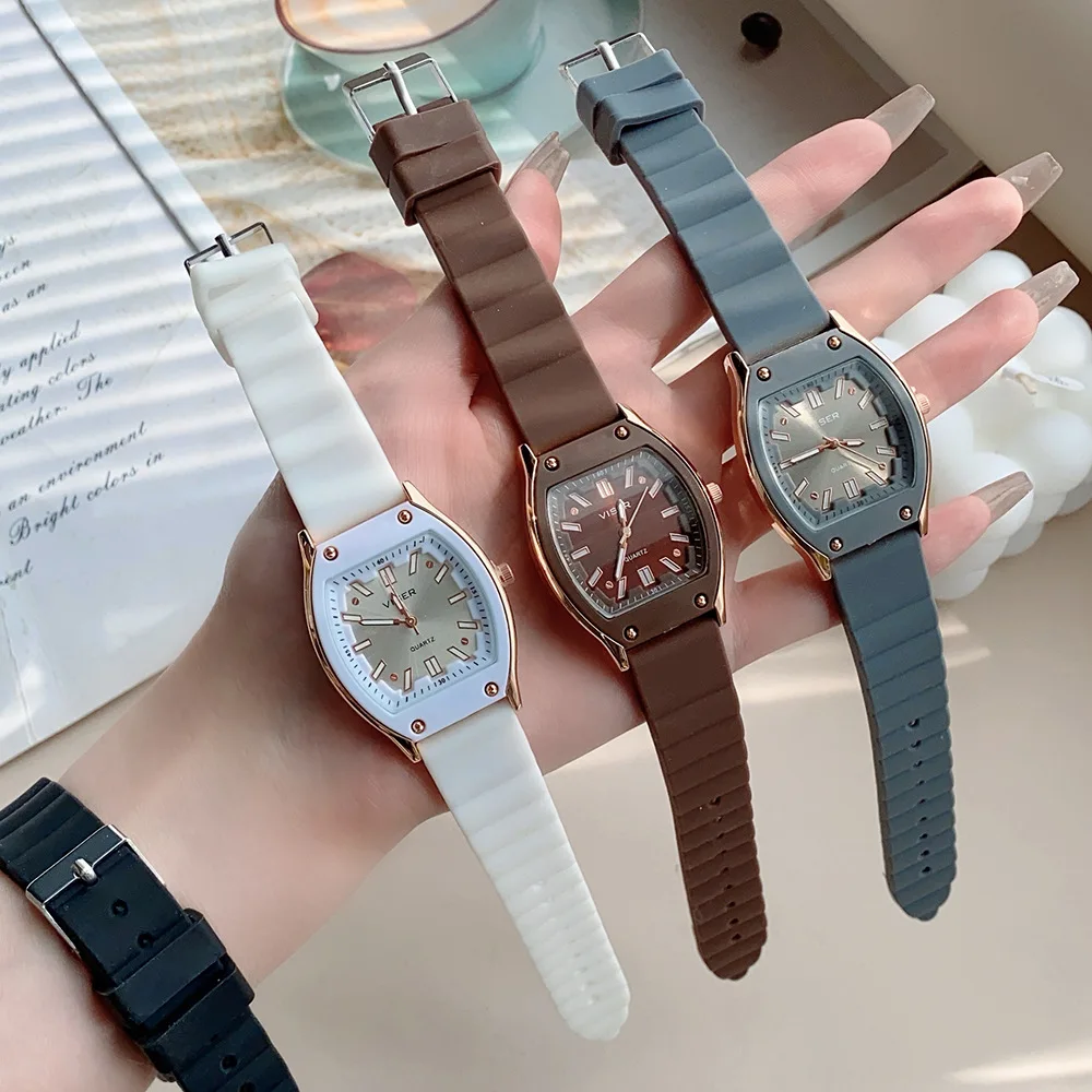 

Квадратные силиконовые часы в стиле Ins для девочек, учащихся средних и старших классов, уникальный дизайн, женские наручные часы