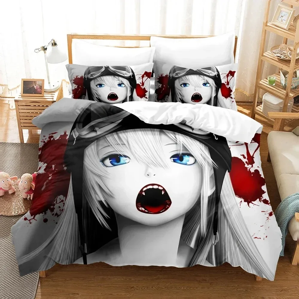 New 3D Print Monogatari Series Bedding Set Anime Araragi Koyomi Duvet Cover Double Twin Full Queen King Adult Kids Quilt Cover