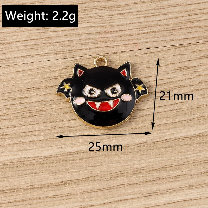 Tusember 10 Stück neue Halloween-Charms Kürbis Böser Geist Vampir Fledermaus Spinne Charms Anhänger für DIY Ohrring Halskette Schmuck – Detail 21