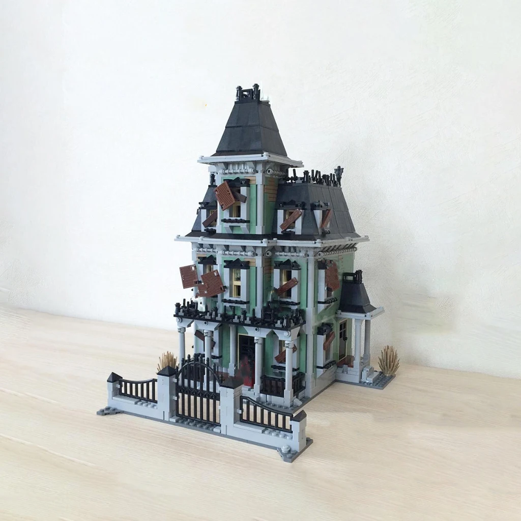 Con Light Monster Fighter MOC Display Haunted House Compatibile 10228 16007 Building Blocks Mattoni Compleanno Giocattolo Di Natale Regalo