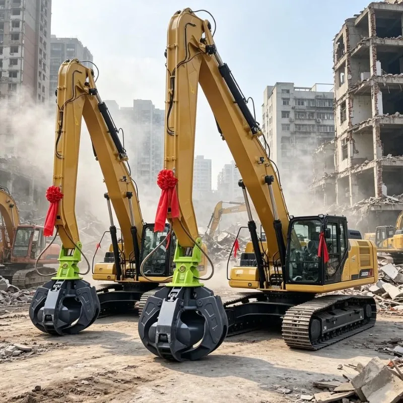 Hydraulic Multi Tine Orange Peel Recycling Grapple 5 Finger Clamshell Design for Waste Paper Plastic Sorting Customized