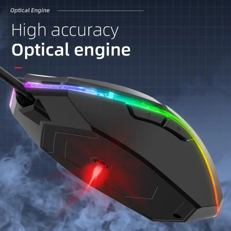 Mouse da gioco cablato 1600 DPI 6 pulsanti Silent Mause Mouse da gioco professionale retroilluminato Mouse ergonomico per Computer portatile per PC