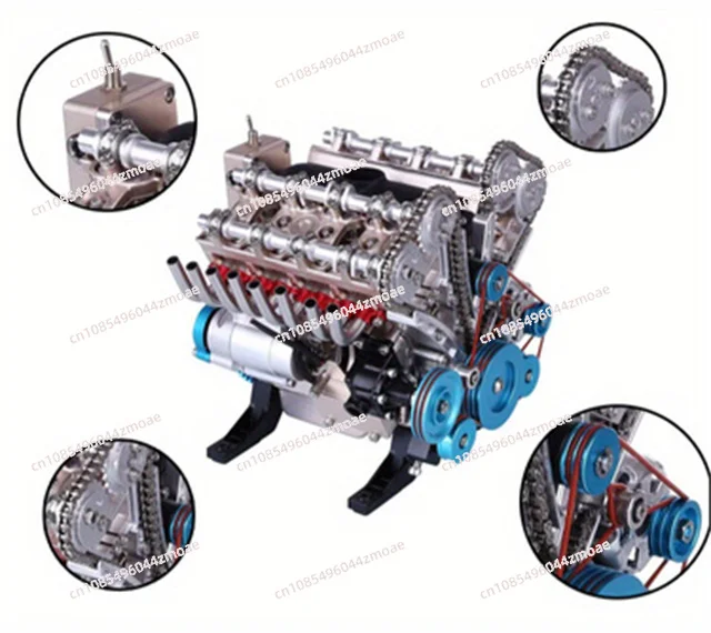 Teching V8 Mechanical Metal Assembly DIY Car Engine Model Kit 500+Pcs Educational Experiment Toy