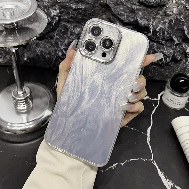 

Luxury Cute Bling Square Silicone Phone Case For iPhone 16 15 14 13 12 11 Pro Max Ultra-thin Soft Back Cover Coque