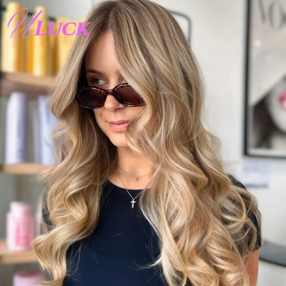 

Uluck Ash Blonde Body Wave Hair Wigs 13x6 Lace Frontal Wigs Brazilian Human Hair Wigs Pre Plucked Ready To Wear For White Women