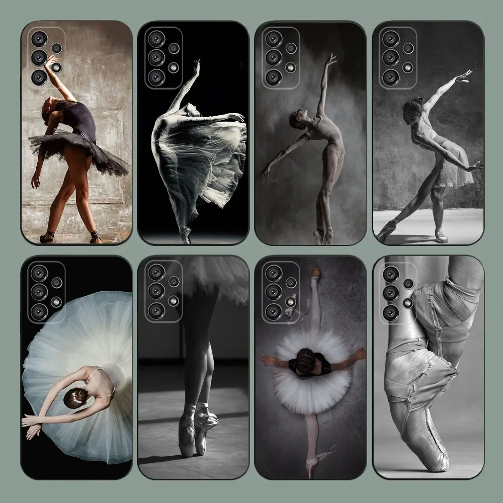 

Ballerina Ballet Dancing Phone Case For Samsung Galaxy A20,A21s,A22,A31,A32,A52,A53,A72,73,A80,A91 Soft Black Cover