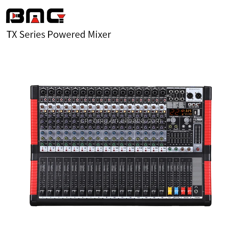 BMG High Quality 12 Channel Sound Professional Power Mixer Sound System with 24 DSP MP3 BT Powered Sound Mixer