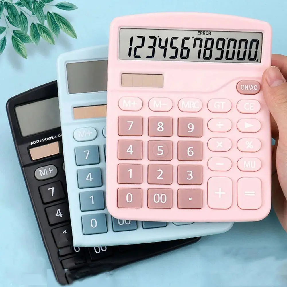 12 Digits Electronic Calculator Solar Calculator Dual Power Supply Calculator for Home Office School Financial Accounting Tools view 4