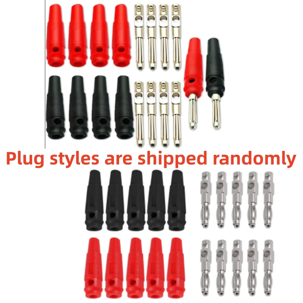 10pcs 5pairs 4mm Banana Plugs 32A High Current Screw Type Banana Plug Male Connectors Adapters