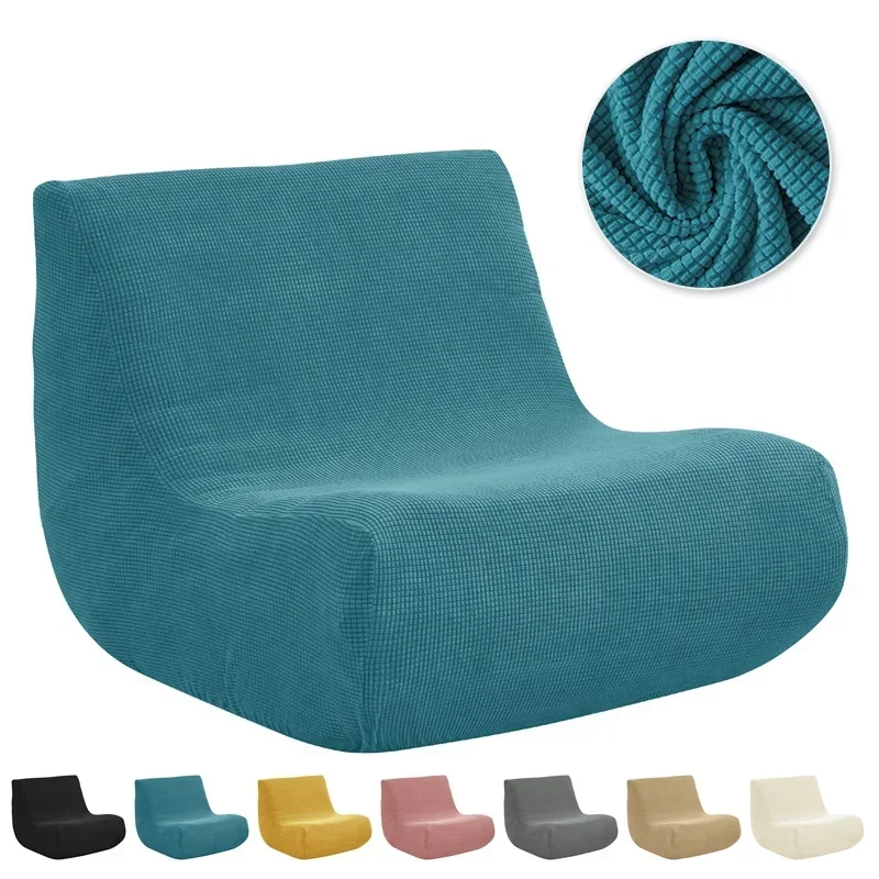 Elastic All Inclusive Single Sofa Cover Fleece Solid Color Waffle Soft Comfortable Dustproof Lazy Sofa Cover Couch Protectors