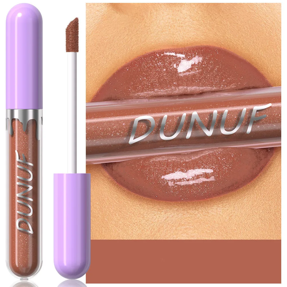 

DUNUF 15 Colors Shimmer Lip Gloss Glitter Liquid Lipstick Moisturizing Shine Lip Tint Sparkling Lip Oil Pearlescent Lipgloss