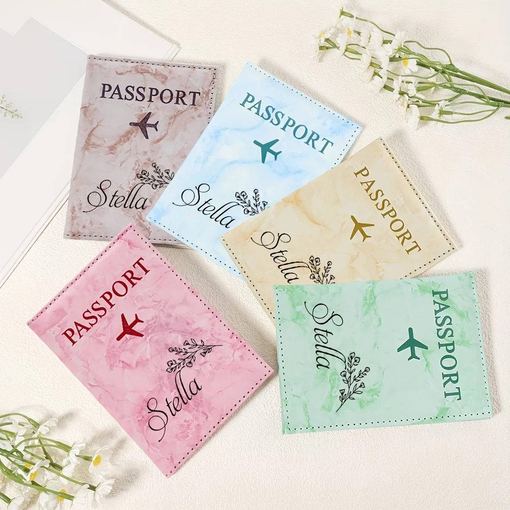 1 Customized Personalized Passport Holder, Artistic PU Passport Cover, Lightweight, Durable, and Foldable Passport Wallet