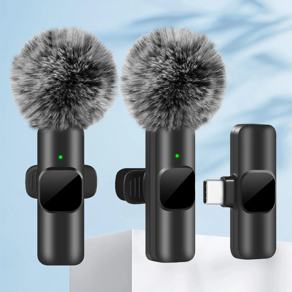 

Professional Wireless Lavalier Microphone for Type C iPad Android Live Broadcast Gaming Recording Interview Mini Microphones