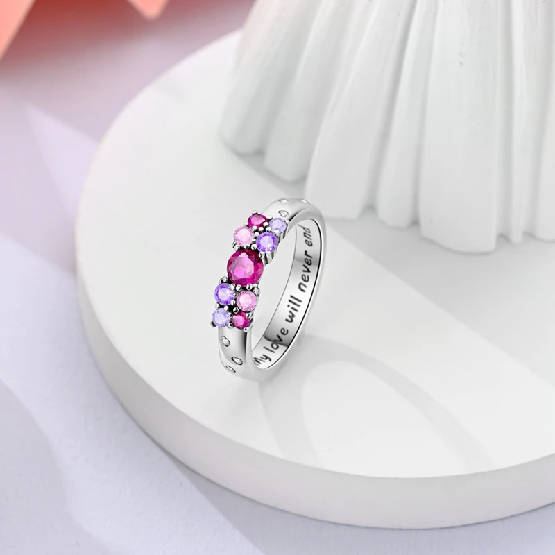 925 Sterling Silver Romantic Love Series Closed Ring For Women Original Valentine\'s Birthday Gift  Wedding Jewelry Accessory