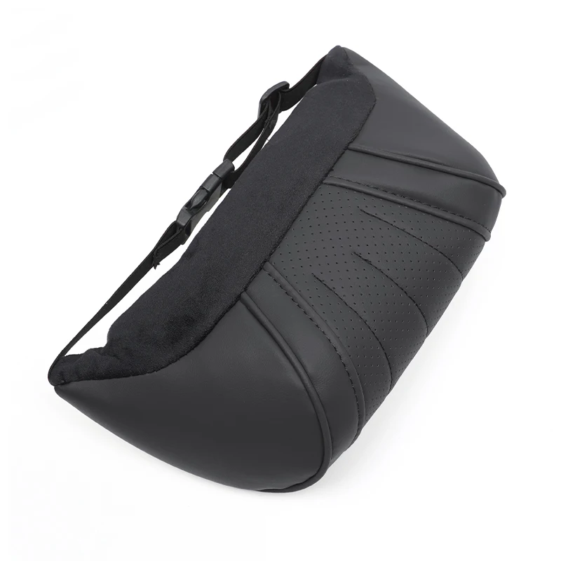 Hochwertiges Leder-Autositz-Kopfstützenkissen aus Memory-Schaum für VW Golf Tiguan T-Roc Polo Passat ID.4 T-Cross ID.3 Taigo – Detail 4