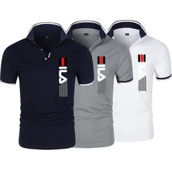 Summer New Men's Lapel Anti-pillin Polo Shirt printing Short Sleeve Casual Business Fashion Slim Fit Polo Shirt for Men