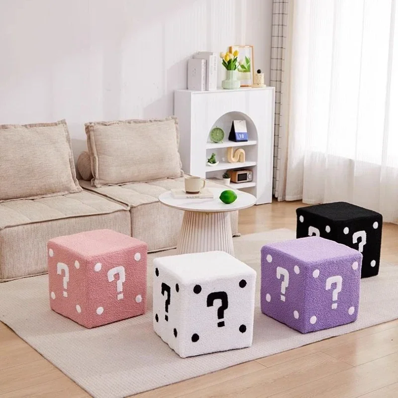 Household Small Low Stool Question Mark Square Stools Living Room Coffee Table Stool Cute Shoes Changing Stools Chair Ottomans