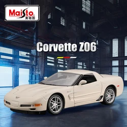 Maisto 1:24 Chevrolet Corvette Z06 Alloy Sports Car Model Diecasts Metal Racing Car Vehicles Model High Simulation Kids Toy Gift