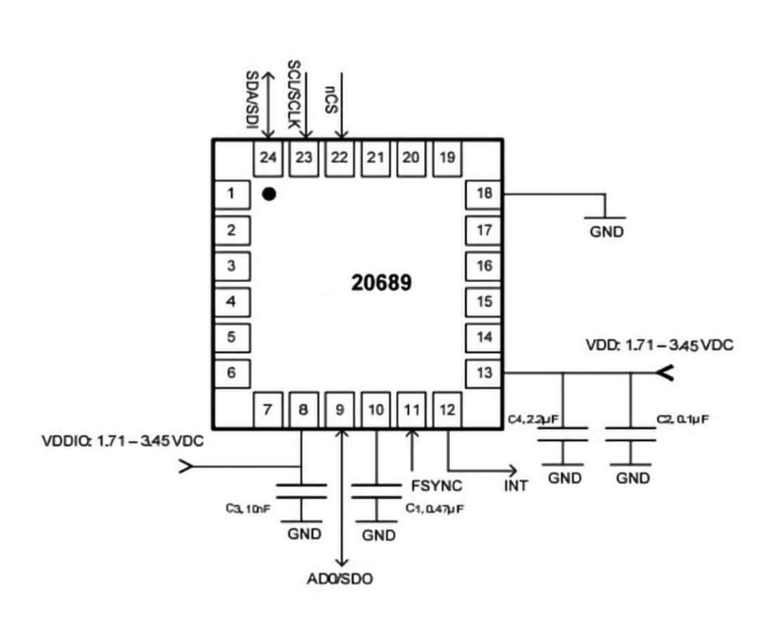 20689 Modul / Hochleistungs-6-Achsen-MEMS-Bewegungsverfolgung / Gyroskop / Beschleunigungsmesser / Bewegungsverarbeitung – Detail 3