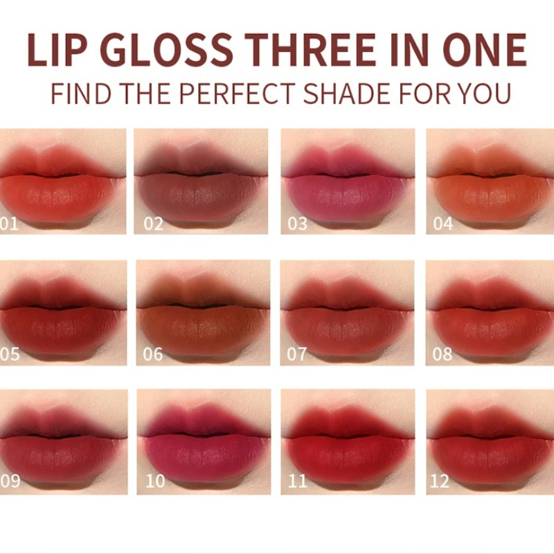 ماتي الحبر السائل أحمر الشفاه طويلة الأمد المخملية عارية ملمع الشفاه غير عصا كوب مقاوم للماء الشفاه تينت مقاوم للماء يشكلون ملمع الشفاه #4