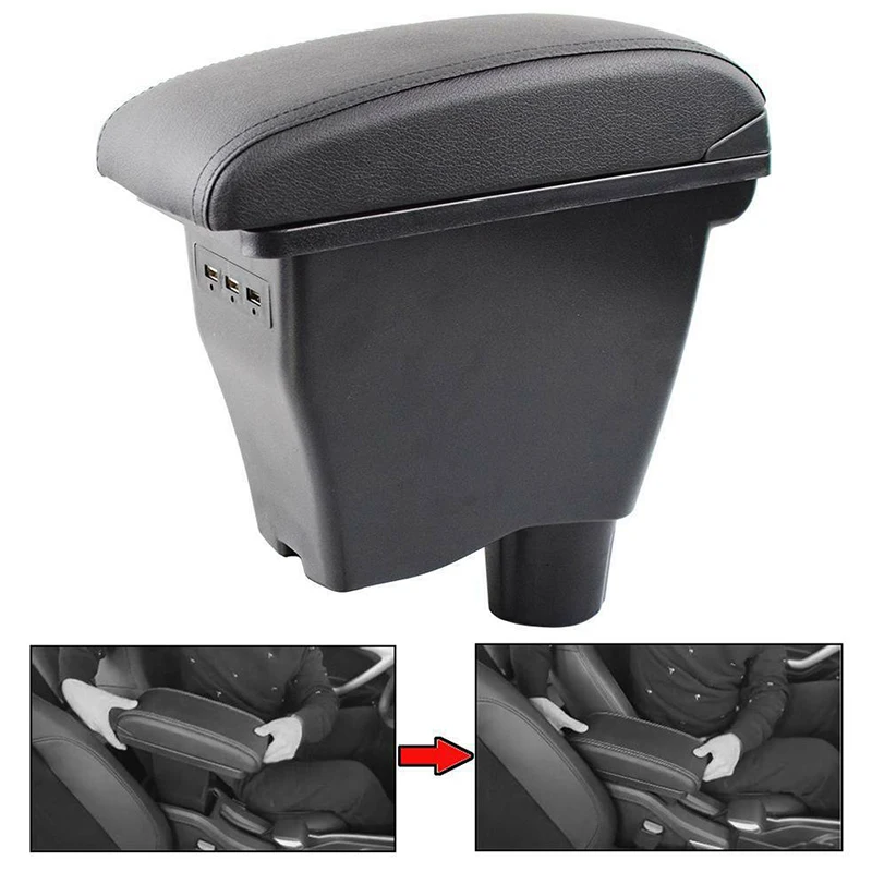 For Smart 450 451453 454 Fortwo Forfour Armrest Box Double-Layer USB Car Center Armrest Box