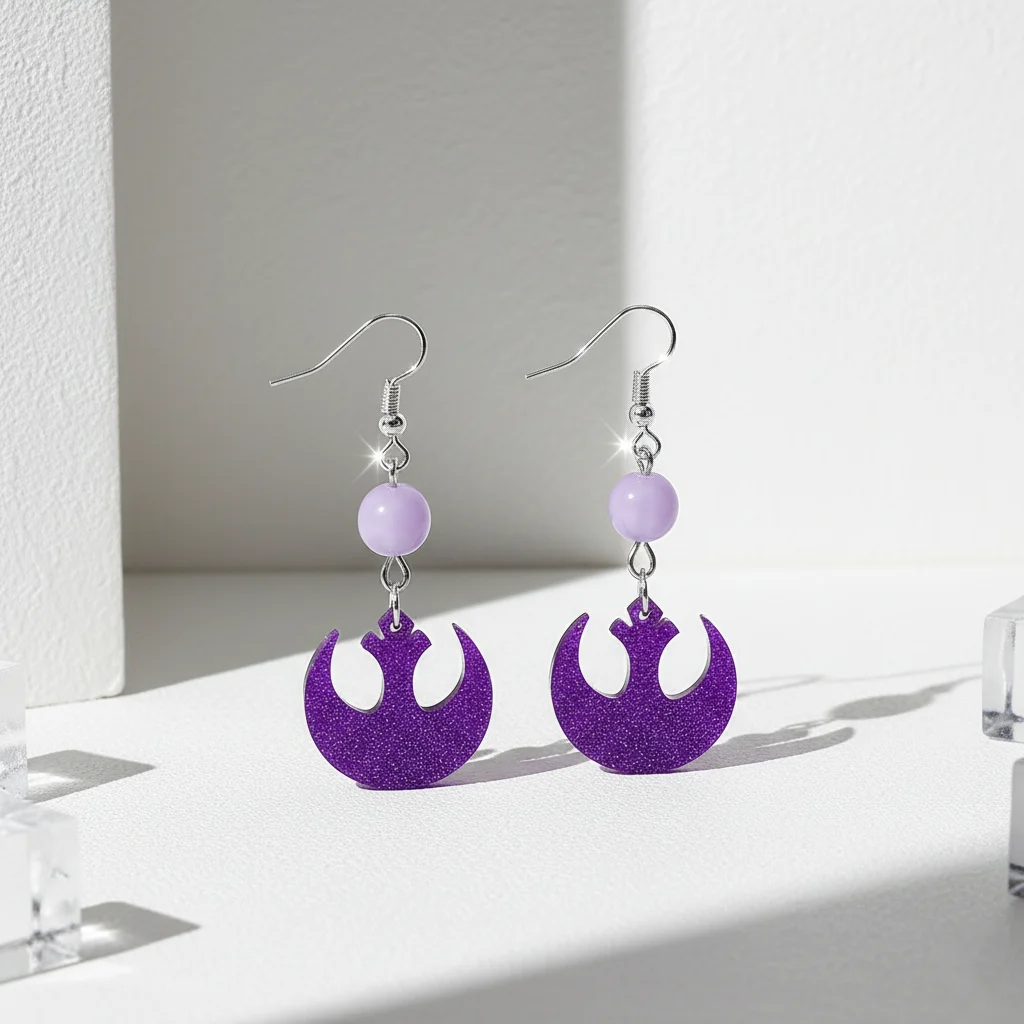 Rebel Alliance Logo Drop Earrings for Women, Y2K Fashion Acrylic Statement Dangle Earrings