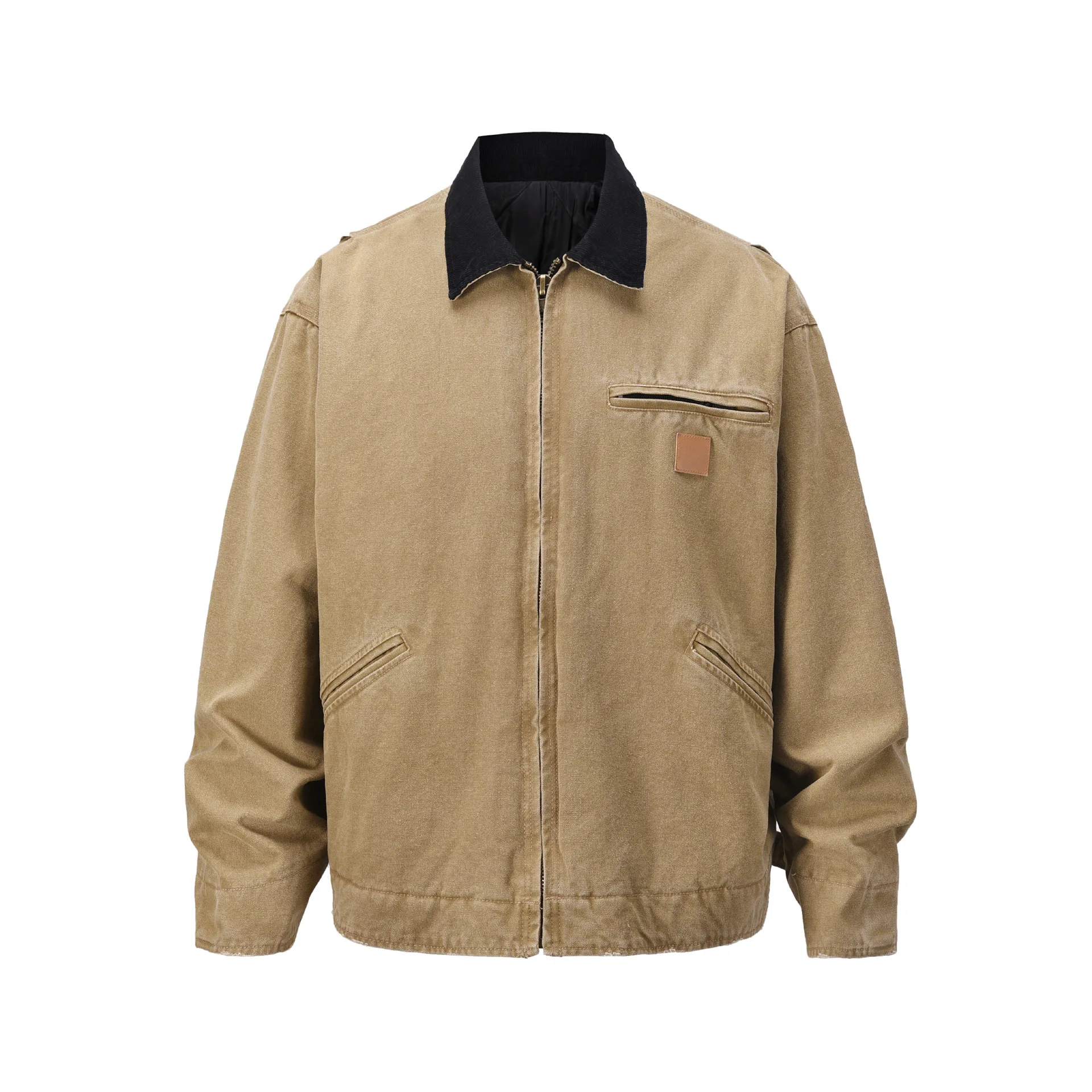 

Евро-американская уличная куртка Ins Viral с двусторонним воротником J97 Стеганое хлопковое пальто в стиле Detroit с большими карманами