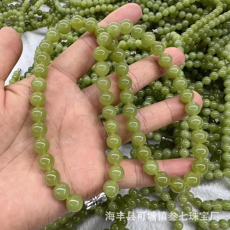 Hetai From Qinghai, Yellow Tone, 8Mm Necklace Material, Fine Texture And Warm Jade Quality