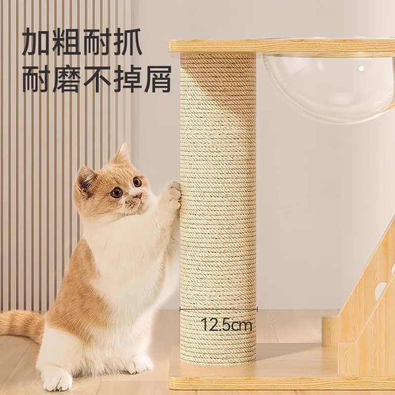 Árbol rascador extra grande para gatos de interior con cama y niveles - imagen 3
