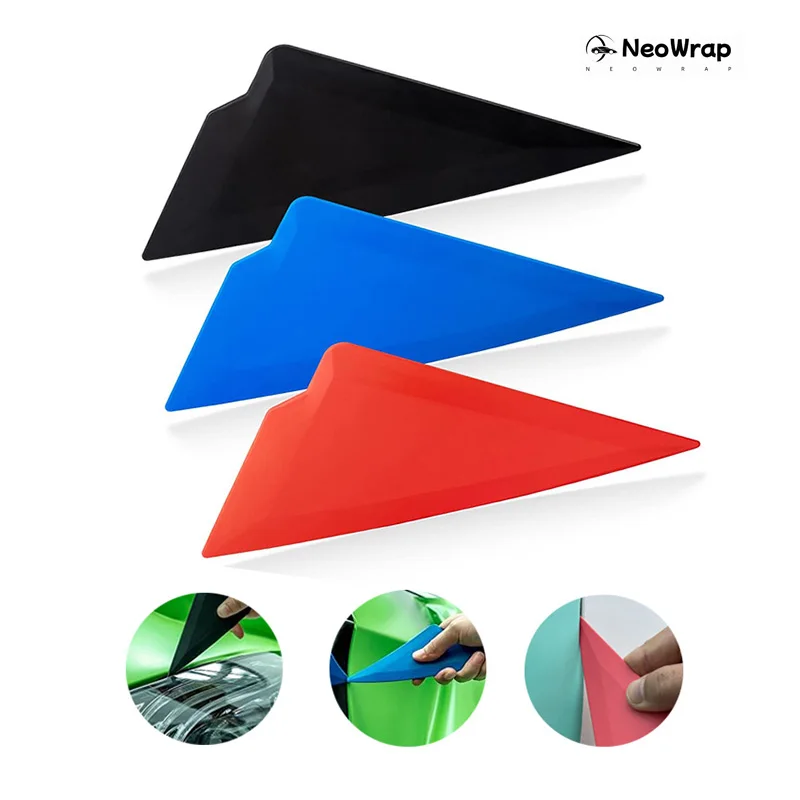 NeoWrap 3 Hardness Triangle Corner Squeegee Window Tint Tool Flexible Micro Squeegee Tight Spaces Wrap Card Scraper Tucking Tool