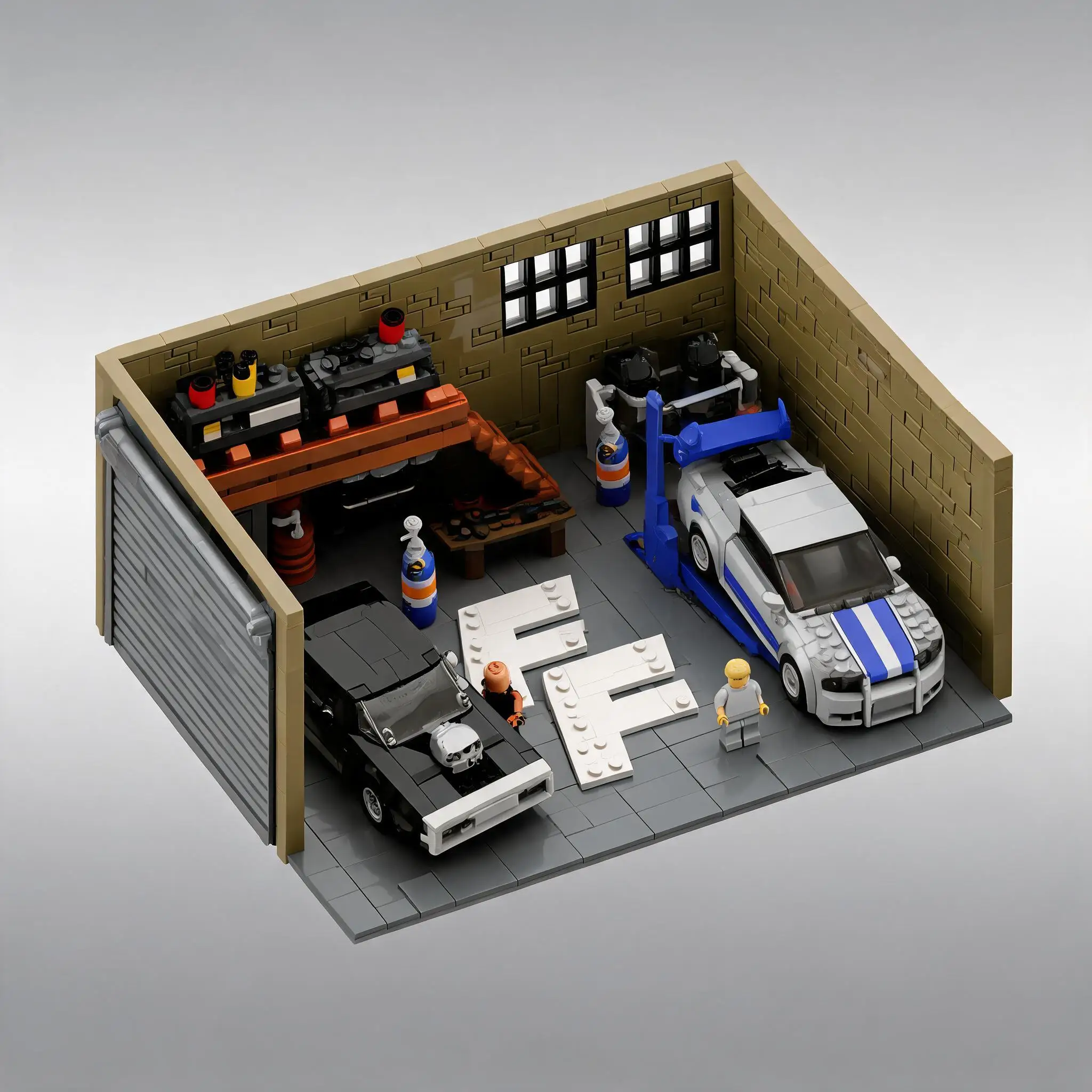 792-teiliges Dom's Garage MOC DIY Autoreparaturwerkstatt-Ausstellungsraum-Bausteinset, Hobby-Bauspielzeug, Geburtstagsgeschenke für Kinder – Detail 5