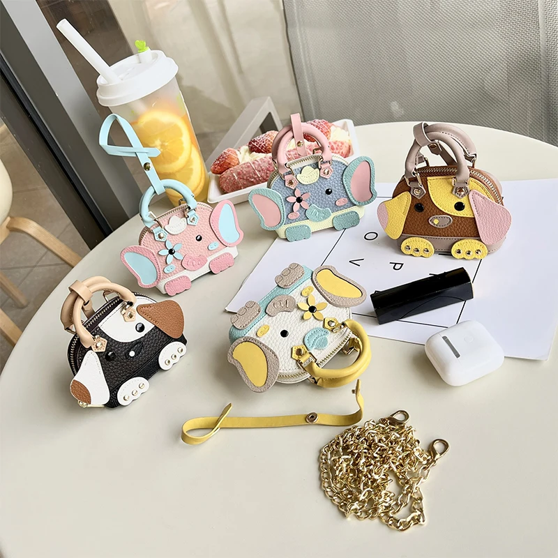 Elephant Bag Charm Keychain Pendant,Lipstick Earphones Mini Storage Coin Purse，School Bag Handbag Backpack Hanging Decoration