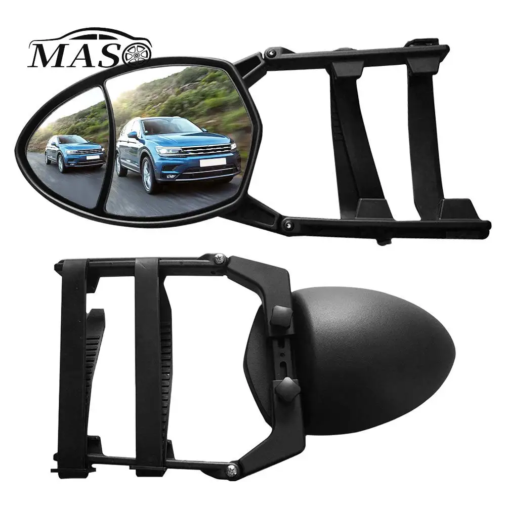 Caravan Trailer Towing Mirror Extension Tow Mirror Adjustable Strap Convex Side Rear View Mirrors Universal