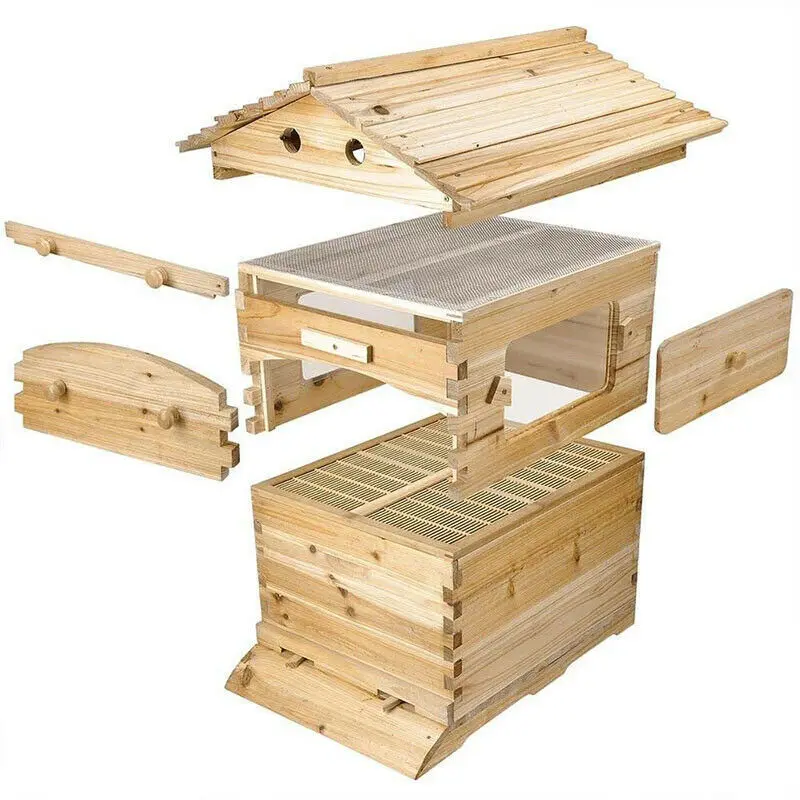 Automatic Wooden Bee Box Bee Honey Collection Beekeeping Equipment Wooden Bee House Bee Nest Supply Beekeeping Tools 66*43*26cm