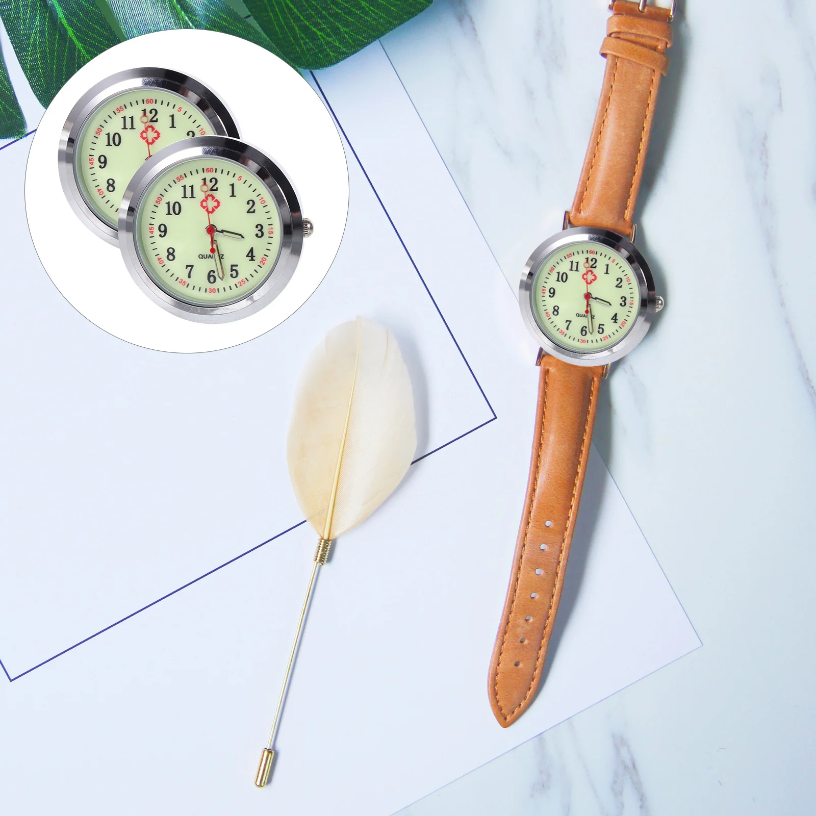 

2Pcs Night Luminous Clock Vial Transparent Quartz Pocket Watch Dial Suitable for DIY Vintage Repair and Nursing Fob